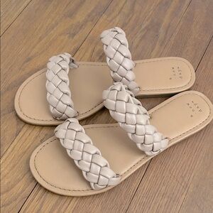 Beige Braided Women's Sandals